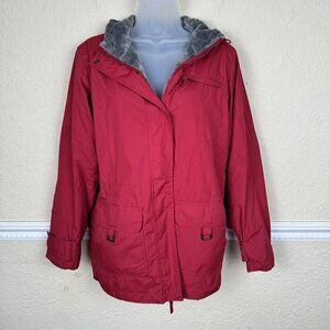 Natural Reflections Women Small Lined Jacket Coat Red Gray Reversible Gorpcore